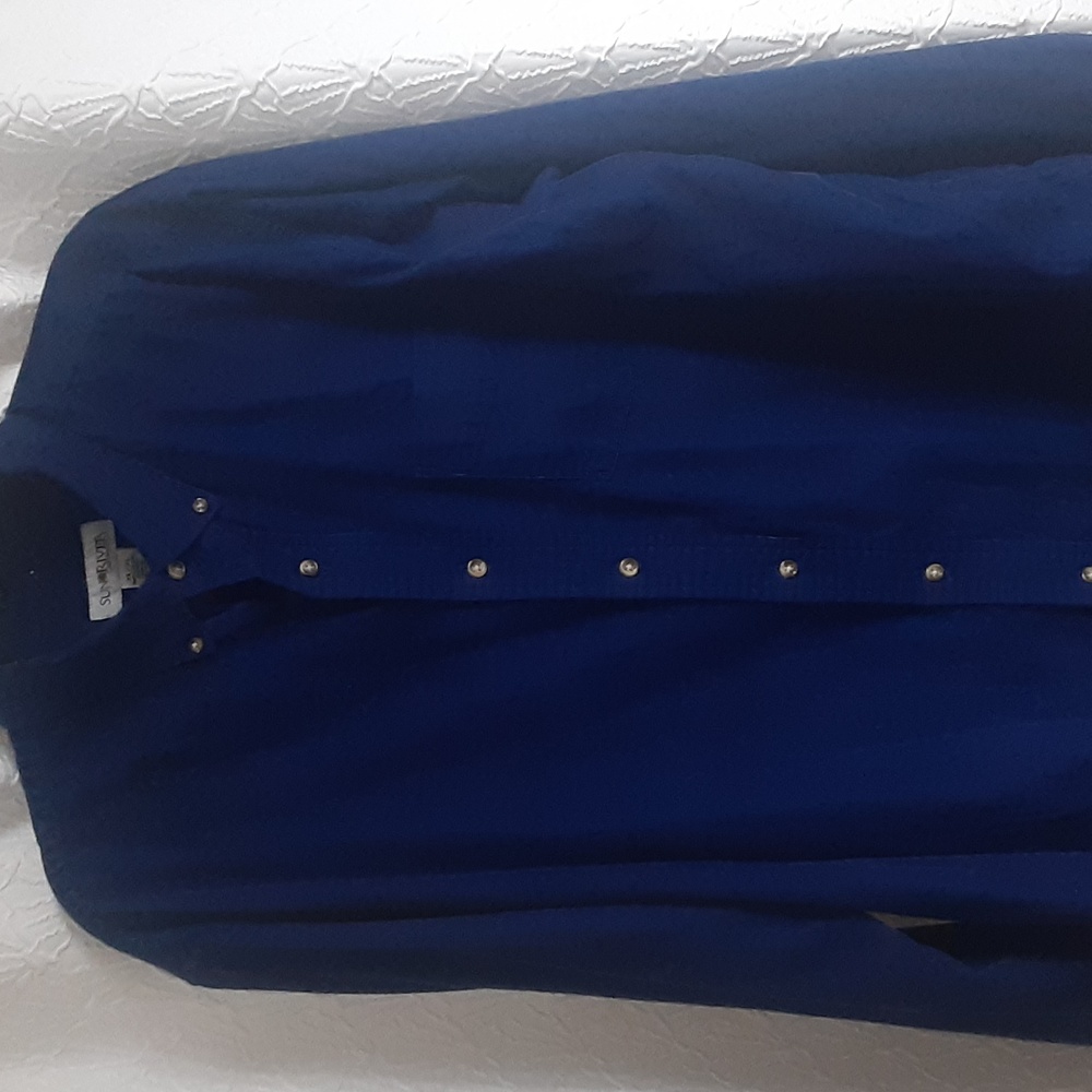 Blue corduroy button up shirt
